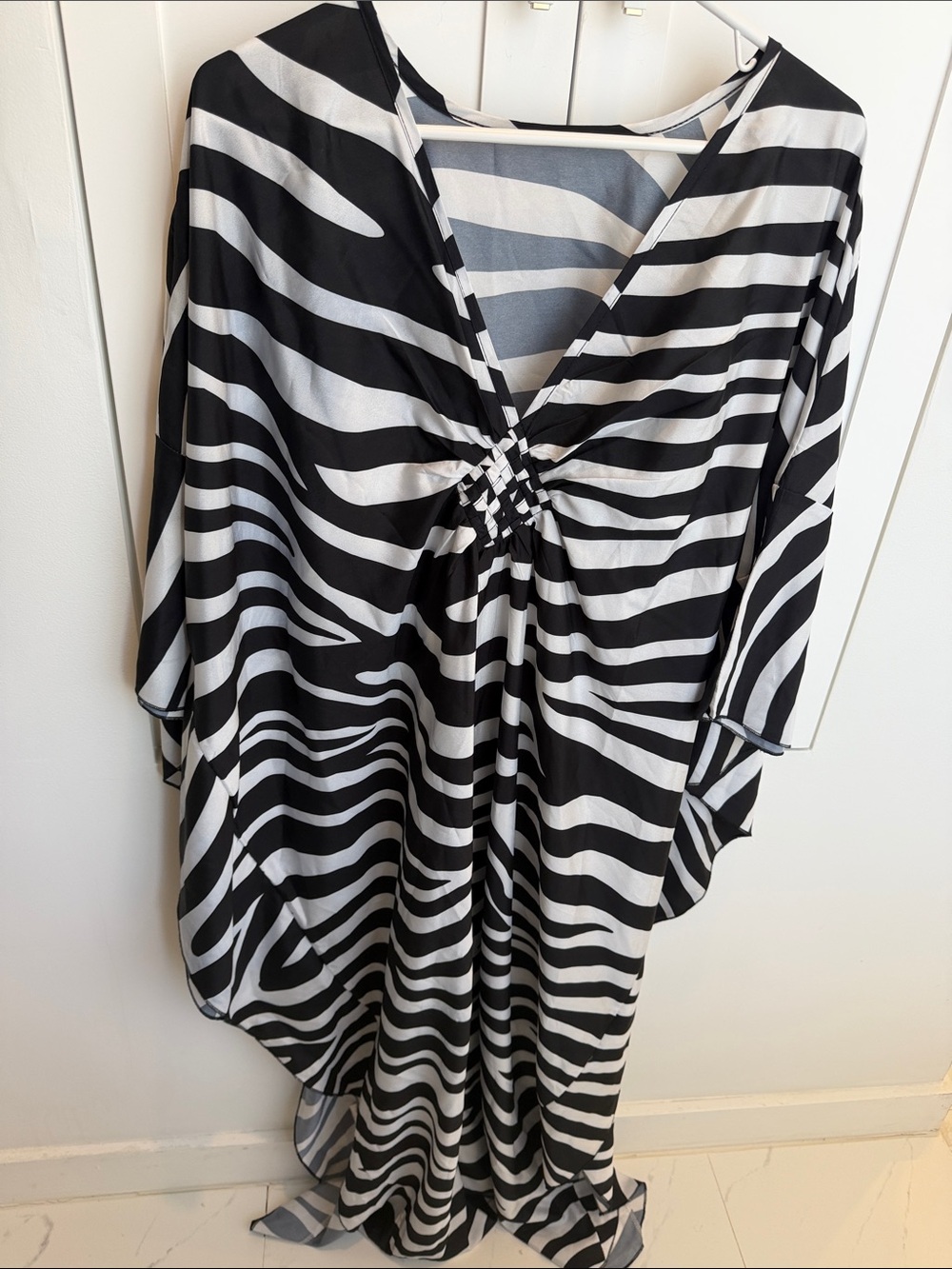 Black and White Zebra Print Swim Coverup